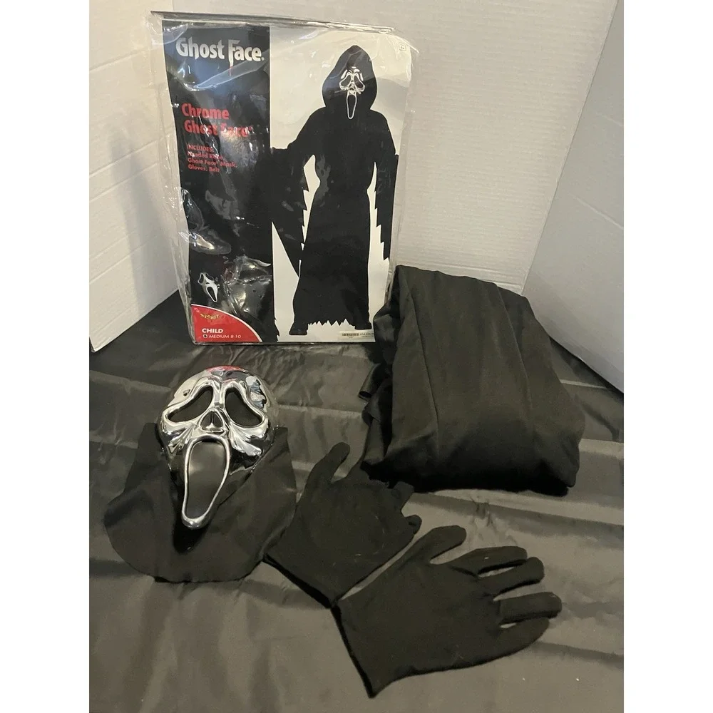 Spirit Halloween Scream Chrome Ghost Face Childs Costume Medium Y 8-10